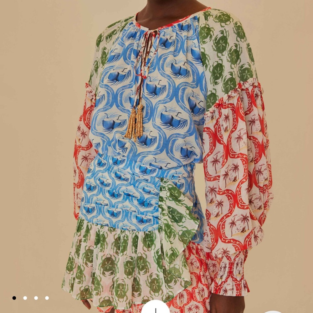 FARM Rio Multicolor Mini Skirt and Blouse Set NWT